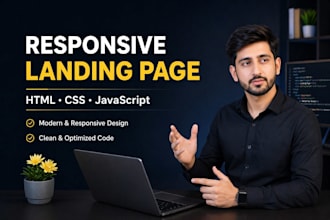 build responsive landing page in HTML CSS react