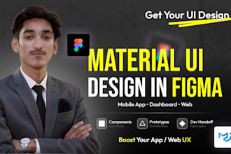design material UI 3 mobile app or dashboard in figma