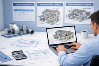 create hvac airflow calculation and duct design for homes hvac