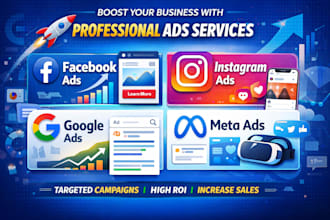 setup and manage facebook ads advertising marketing campaign, meta fb or ig  ads
