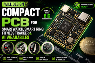 design compact pcb for smartwatch, smart ring, fitness tracker and ai wearable