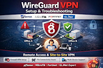 setup wireguard VPN on pfsense, mikrotik, fortinet, glinet for remote access