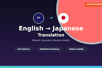 translate english to natural japanese as a native speaker