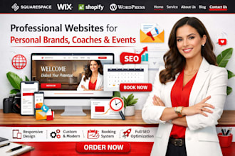 squarespace wix personal brand event life women coach coaching website design
