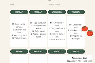 create a personalized meal planner with weekly schedule