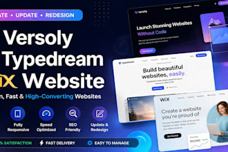 create update redesign versoly website typedream website or wix website
