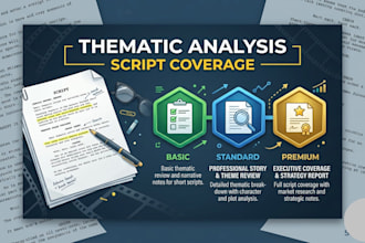 provide professional thematic analysis and script coverage