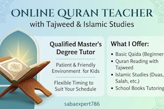 be your online quran teacher with tajweed and islamic studies