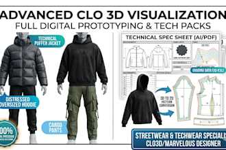 create 3d garment animations and streetwear tech packs in clo 3d