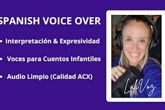 record a professional spanish voice over or audiobook narration