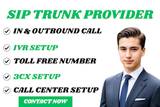 provide sip trunk for inbound and outbound call with perfect IVR