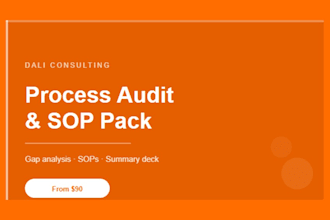 audit your processes and deliver a clear sop pack