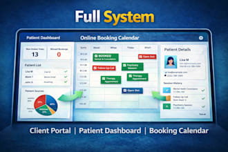 fix or do telehealth intake and patient booking system for mental health clinics