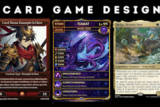 do card game design for trading card, poker, tarot, playing card box mockup
