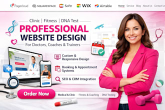 pagecloud squarespace doctor clinic fitness coach trainer dna wix website design