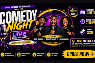 comedy night flyer, comedy night, stand up comedy, night club, comedy flyer