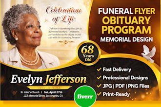 design funeral flyer obituary program memorial service flyer