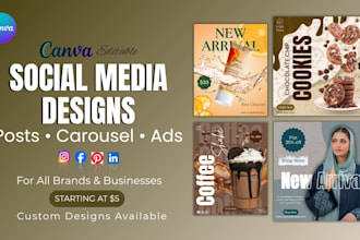 design engaging social media posts, ads and carousel posts