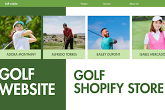 design golf website golf shopify store golf accessories store golf gear store
