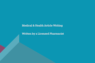 write medically accurate health and pharmaceutical articles as a pharmacist