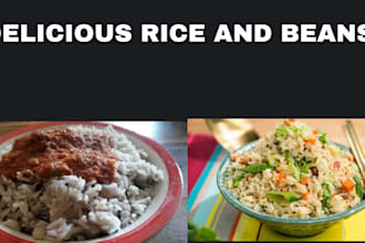 design attractive rice and beans for parties and catering