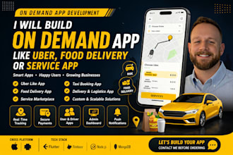 build on demand app uber food delivery service marketplace app