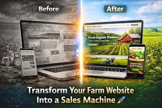 design modern farmer website, agriculture website and farming logo