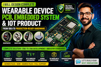 design complete wearable device pcb, embedded system and iot product