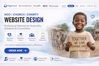 pagecloud squarespace ngo community project church charity donation wix website