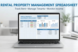 create rental property excel tracker, rent, tenant tracker and payment dashboard