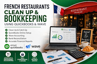 french setup cleanup restaurant quickbooks online bookkeeping wave accounting VA
