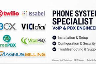 install voip, freepbx, 3cx, vicidial, zoiper, asterisk, magnus billing, issabel