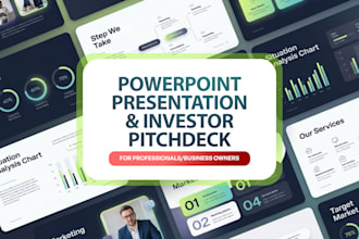 design an investor ready pitch deck, powerpoint presentation