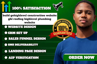 build gohighlevel construction website ghl roofing highlevel plumbing website