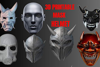 sculpt printable 3d mask helmet anime mask 3d wearable cosplay stl model print