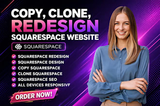 design, redesign, clone and migrate a high converting squarespace website