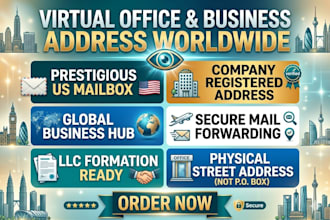 provide a virtual office, business address worldwide, and US mailbox