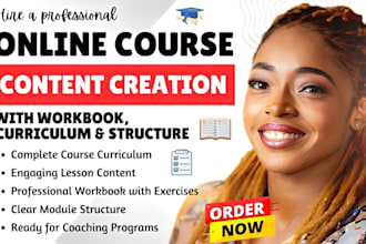 create online course content, elearning curriculum, journal and training manual