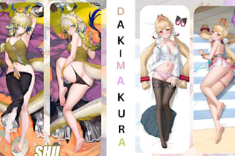 draw anime dakimakura bodypillow vtuber oc fanart sfw nsfw wafiu husbando