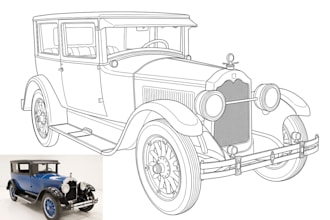 draw professional automotive line art of any vehicle