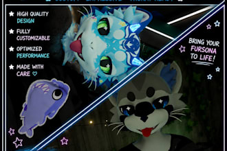 create a custom furry vrchat avatar, retexture and clothing