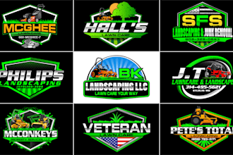 design landscape, agriculture and lawn care logo in 24h