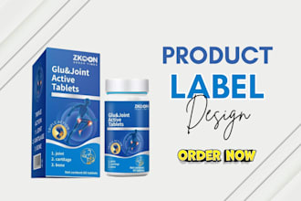 design product label design, supplement label design and packaging label design