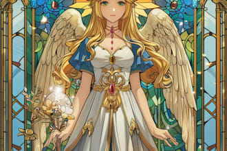 draw amazing stained glass art for your anime character