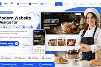 canva cafe restaurant coffee dessert shop bakery food truck inns website design