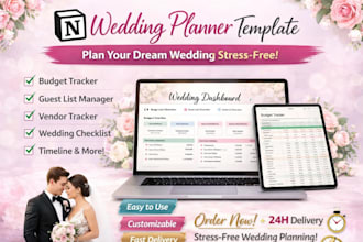 notion template for wedding planning guest lists budget vendor tracker
