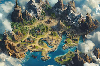fantasy map illustration for map