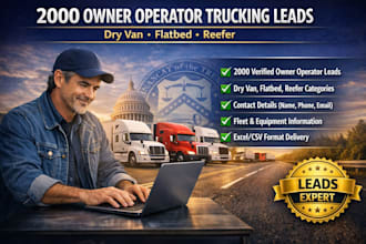 deliver 2000 owner operator dry van, flatbed, reefer trucking leads
