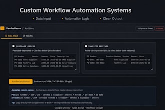 build a custom google sheets and apps script automation system