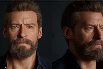 create a realistic 3d character model metahuman character for game and animation